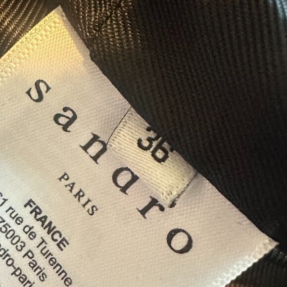 Sandro Cropped Length Zip-Down Blazer Jacket Office Professional Size 36 Small - Picture 10 of 11